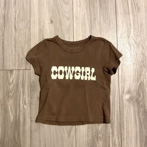 John galt cowgirl baby tee y2k